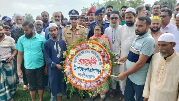কালাইয়ে শহীদ রিতার কবর জিয়ারত ও পুষ্পস্তবক অর্পণ