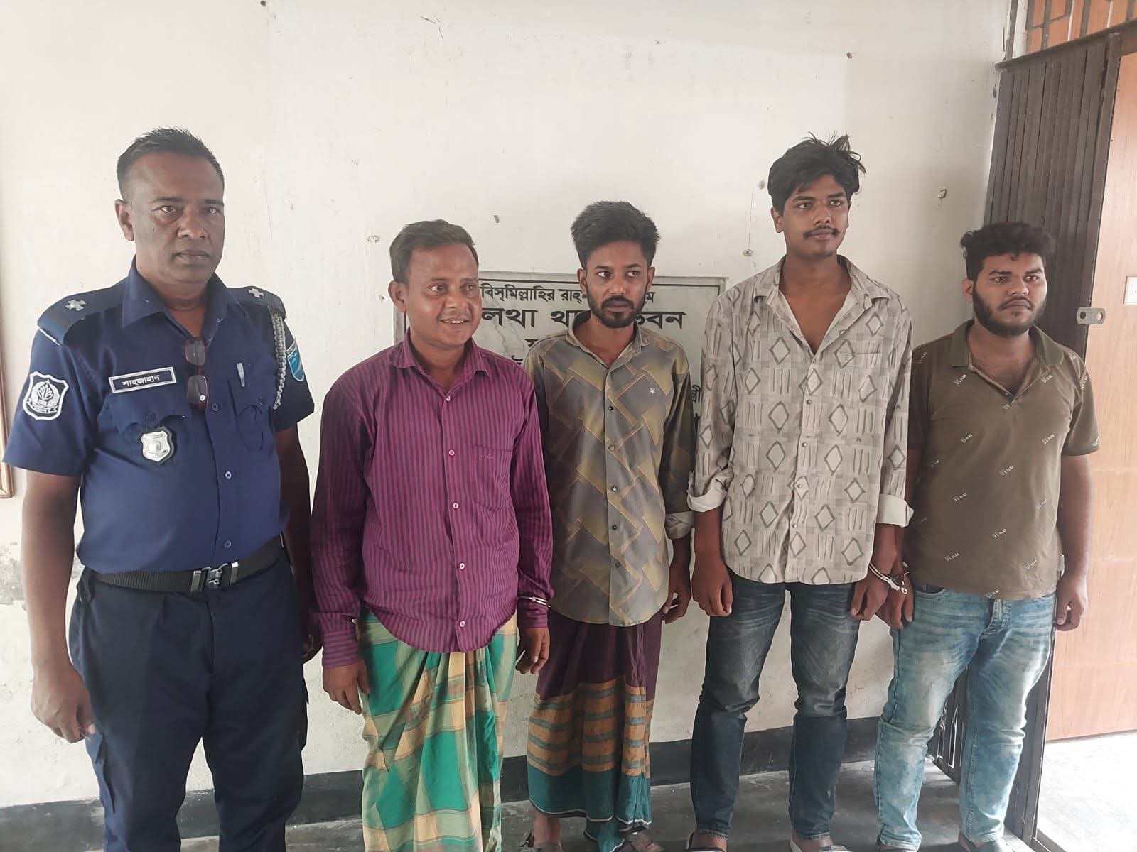 সালথায় ফেনসিডিল ও ইয়াবাসহ চার মাদক কারবারি গ্রেফতার