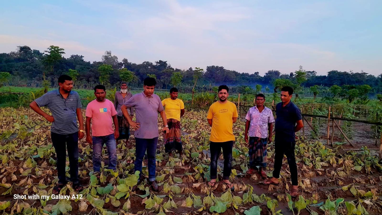 ক্ষতিগ্রস্ত কৃষকের পাশে ইউনিয়ন বিএনপি নেতৃবৃন্দ।