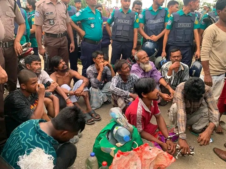 সিলেটে পুলিশের সাঁড়াশি অভিযান: মাদক ও অস্ত্রসহ আটক শতাধিক