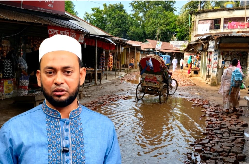 আশুলিয়ার ভাদাইলে নিজ উদ্যোগে রাস্তা সংস্কার করলেন ইসরাফিল হোসেন