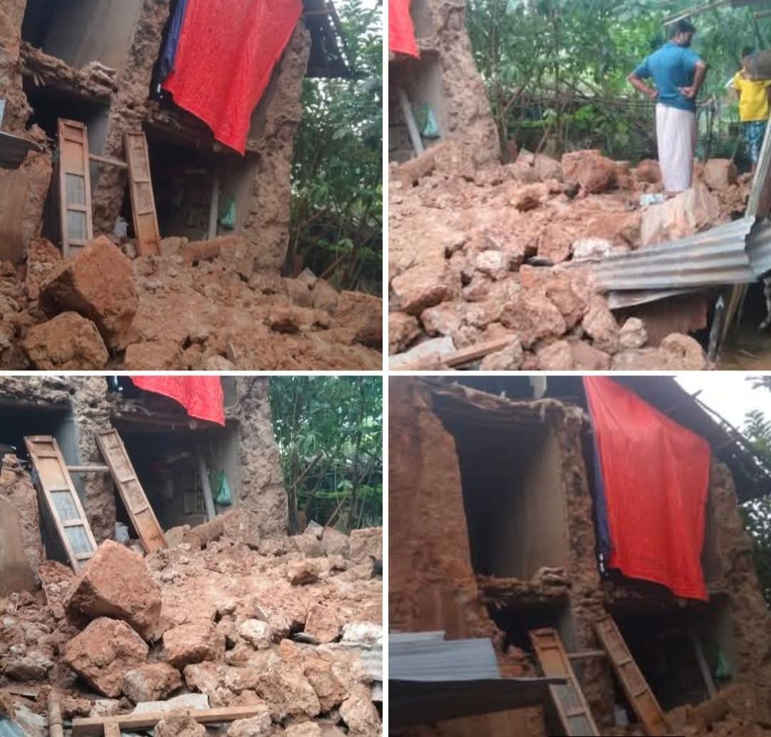তানোরে ভারী বৃষ্টিতে মাটির দোতলা বাড়ির দেয়াল ধসে গৃহবধূর মৃত্যু