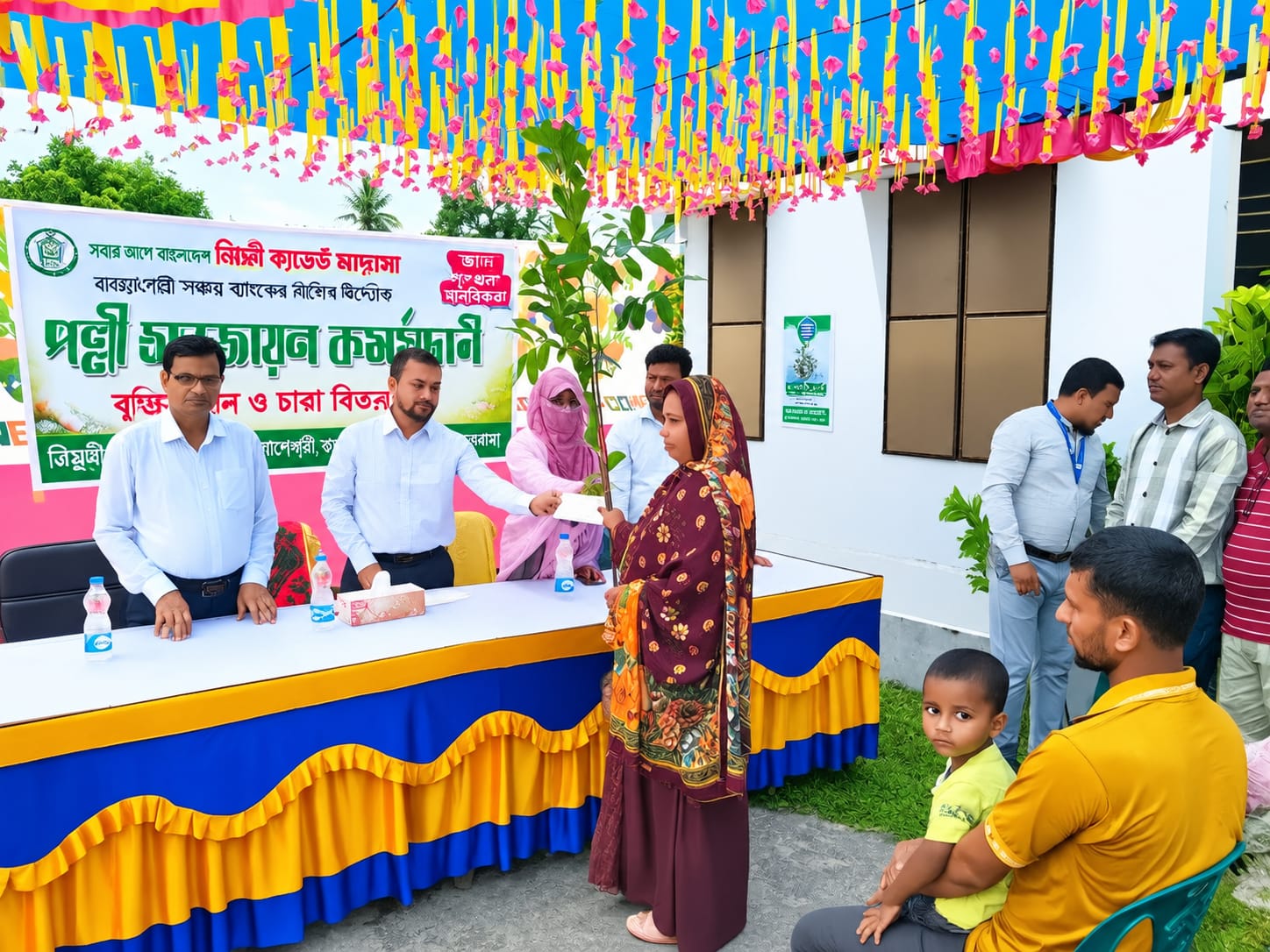 নাগেশ্বরীতে প্রধানমন্ত্রীর ইশতেহার বাস্তবায়নে বৃক্ষরোপণ, চারা ও চেক বিতরণ