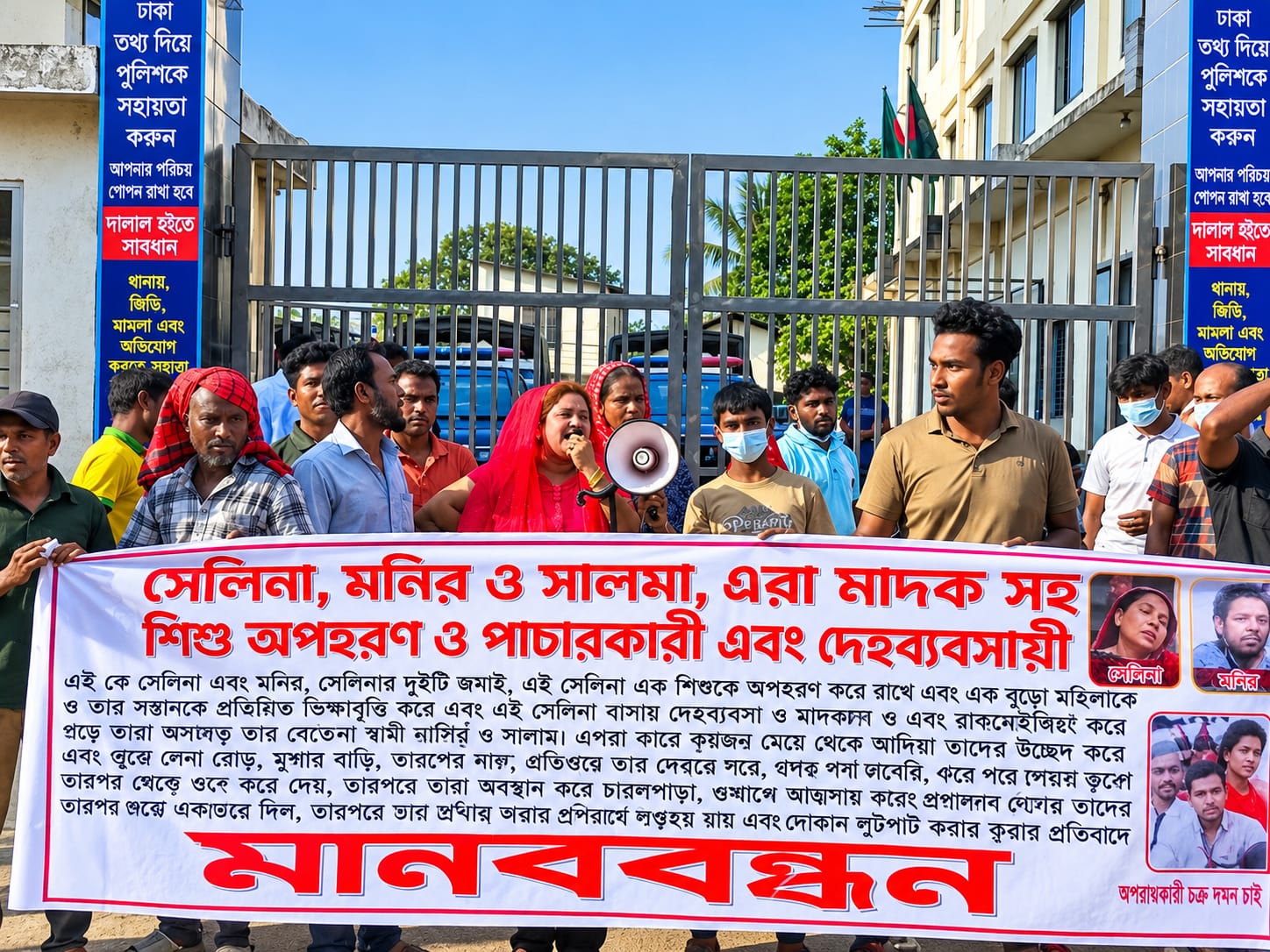 ঢাকার আশুলিয়ায় মাদক শিশু অপহরণ ও পাচারকারীদের বিরুদ্ধে মানববন্ধন হয়েছে